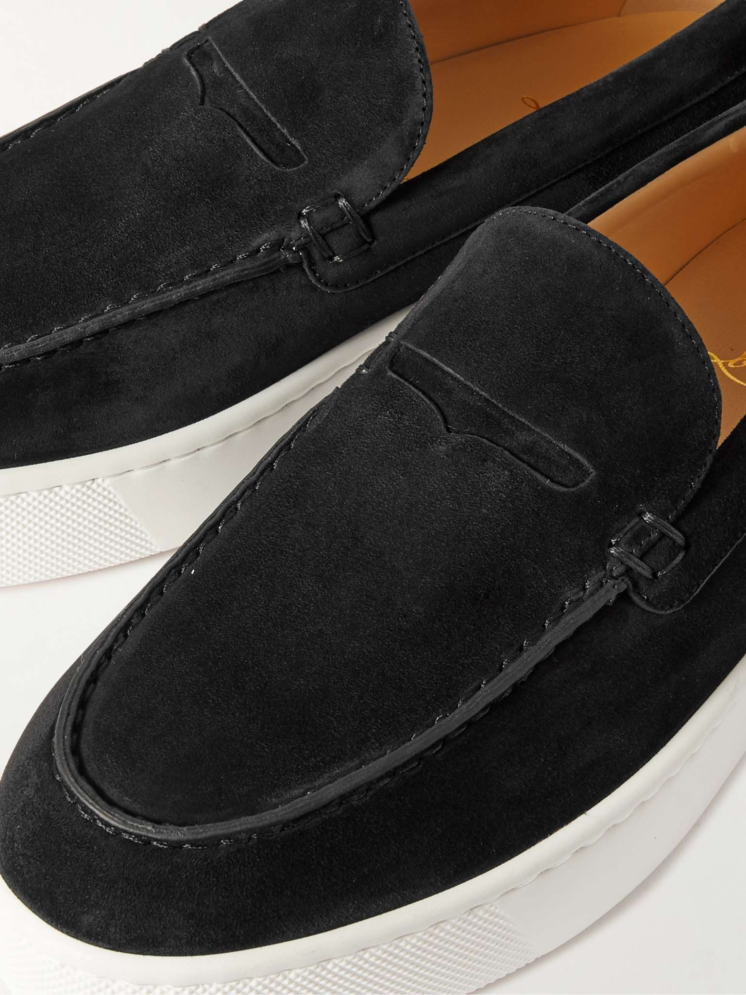 Christian Louboutin Paqueboat Suede Penny Loafers | REVERSIBLE
