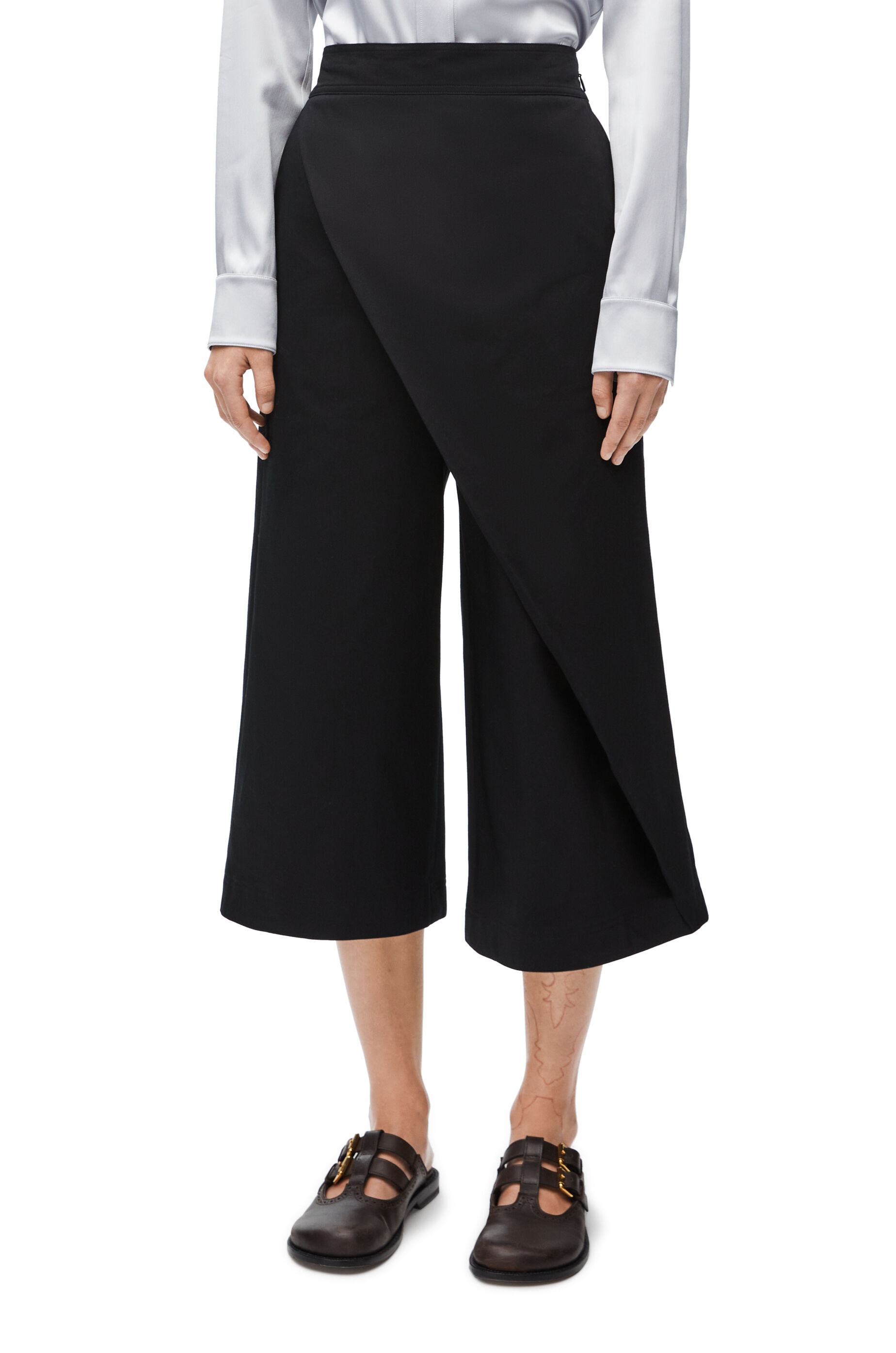 Cropped wrap trousers in cotton - 3