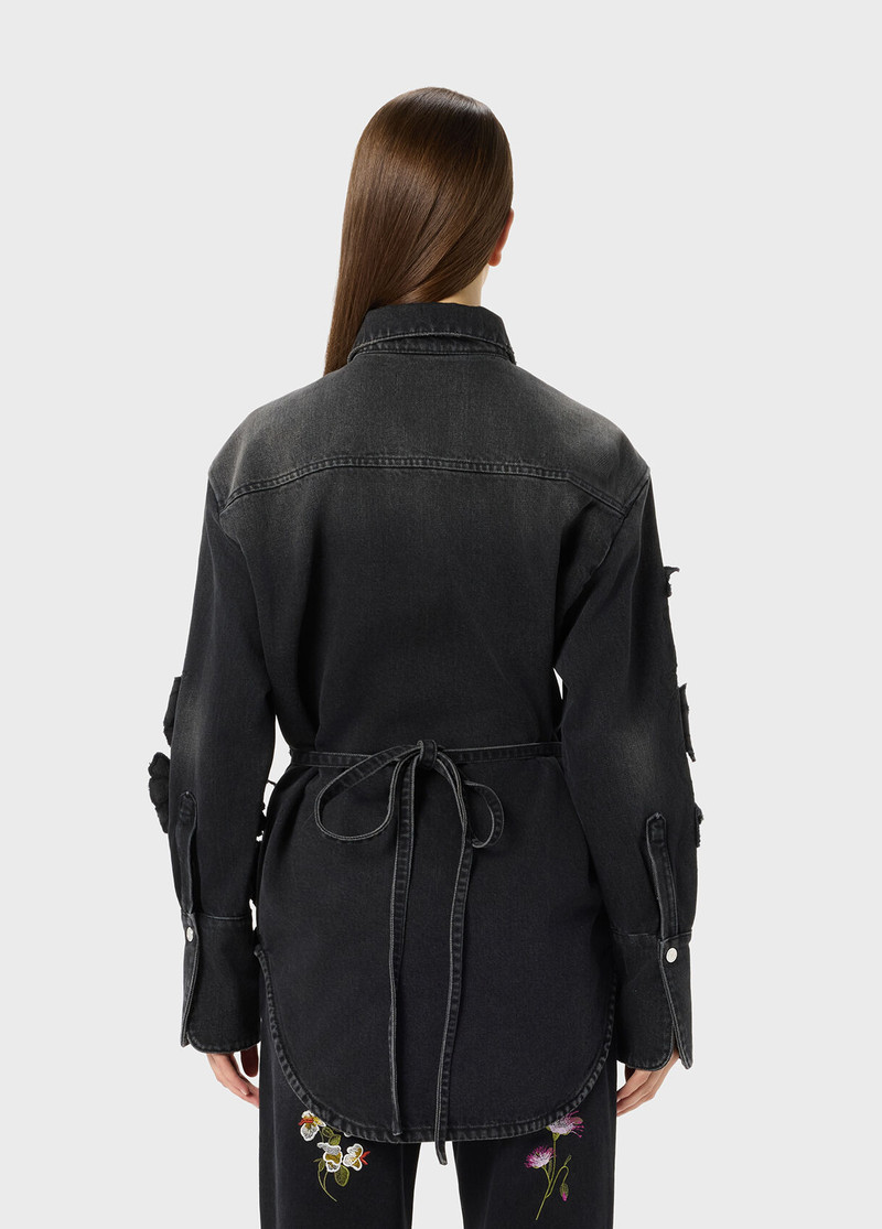 DENIM SHIRT WITH INSET EMBROIDERY 3
