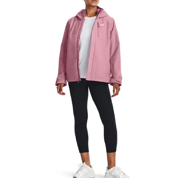 (WMNS) Under Armour Under Armor Autumn Three-in-One Woven Hooded Jacket 'Pink' 1371593-697 - 3