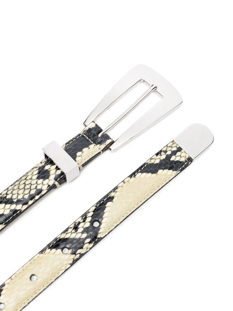 KHAITE Khaite Lucca Embossed Python Belt outlook
