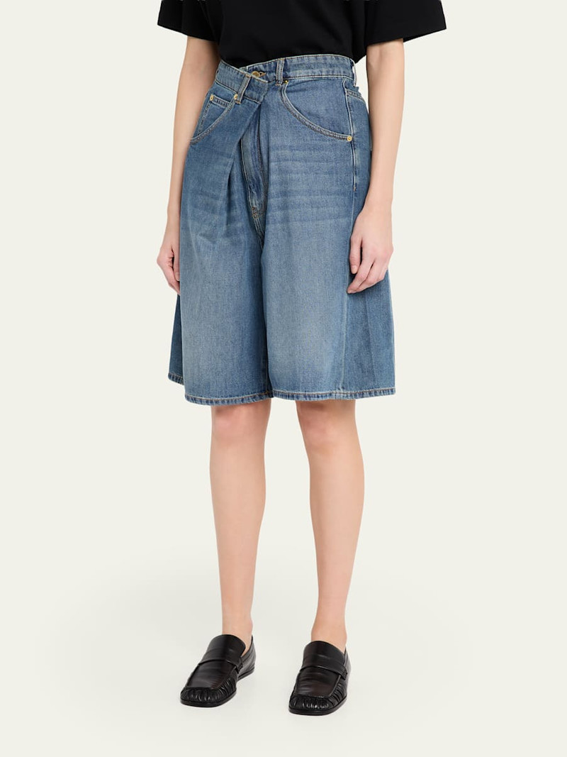 Ines Crossover Denim Shorts 4