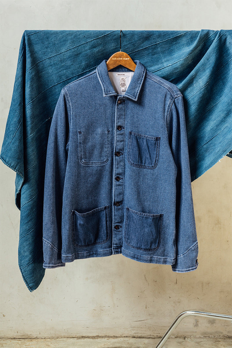 HIROSHI KATO The Vise Heirloom Sashiko Patch Work - Light Indigo outlook