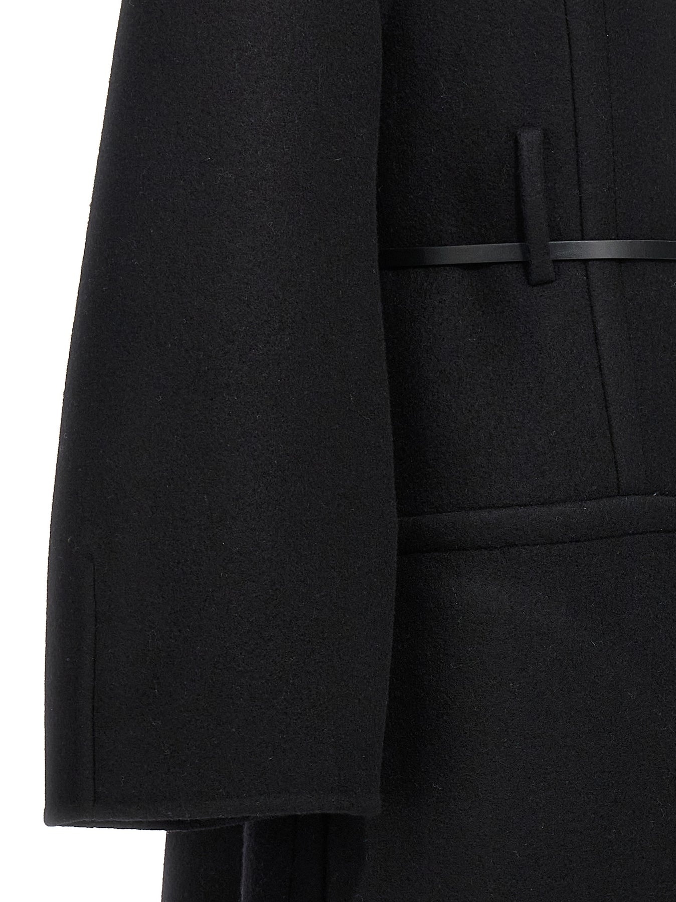 Long Wool Coat Coats, Trench Coats Black - 4