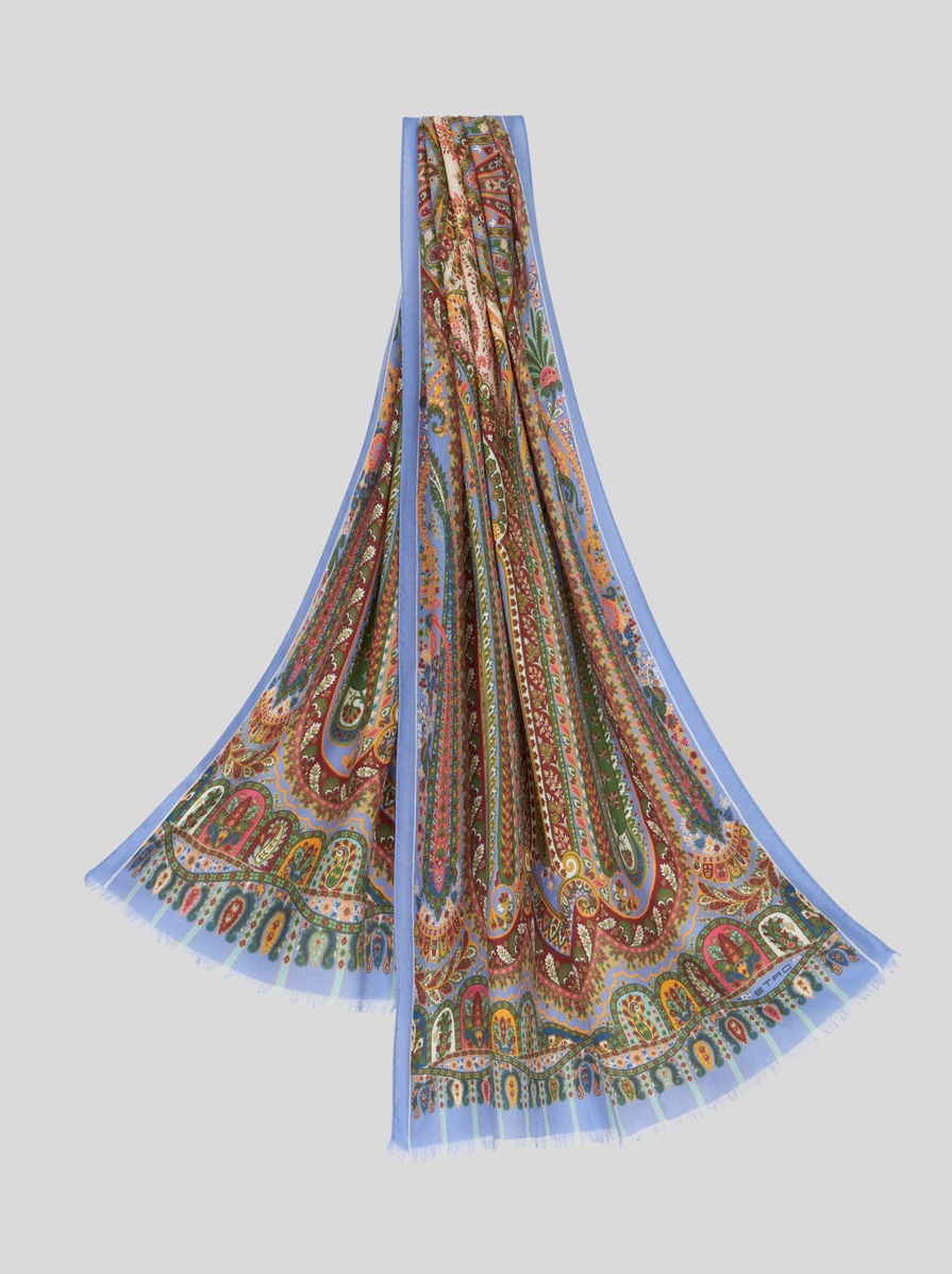 PAISLEY SILK AND CASHMERE SCARF - 1