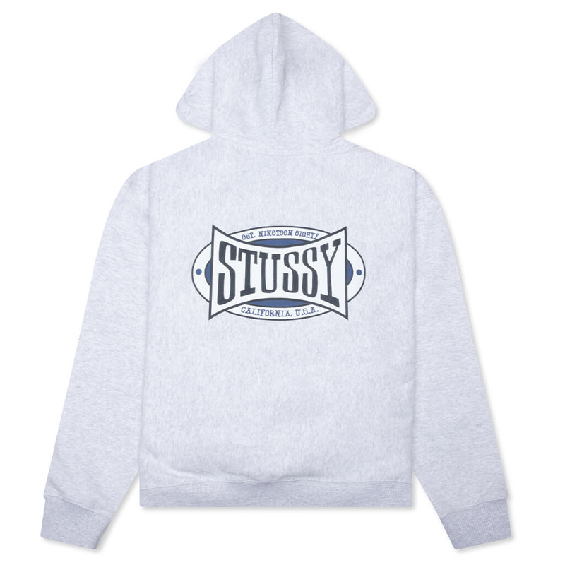 Stüssy CHAMPION OVAL ZIP HOODIE - ASH HEATHER outlook