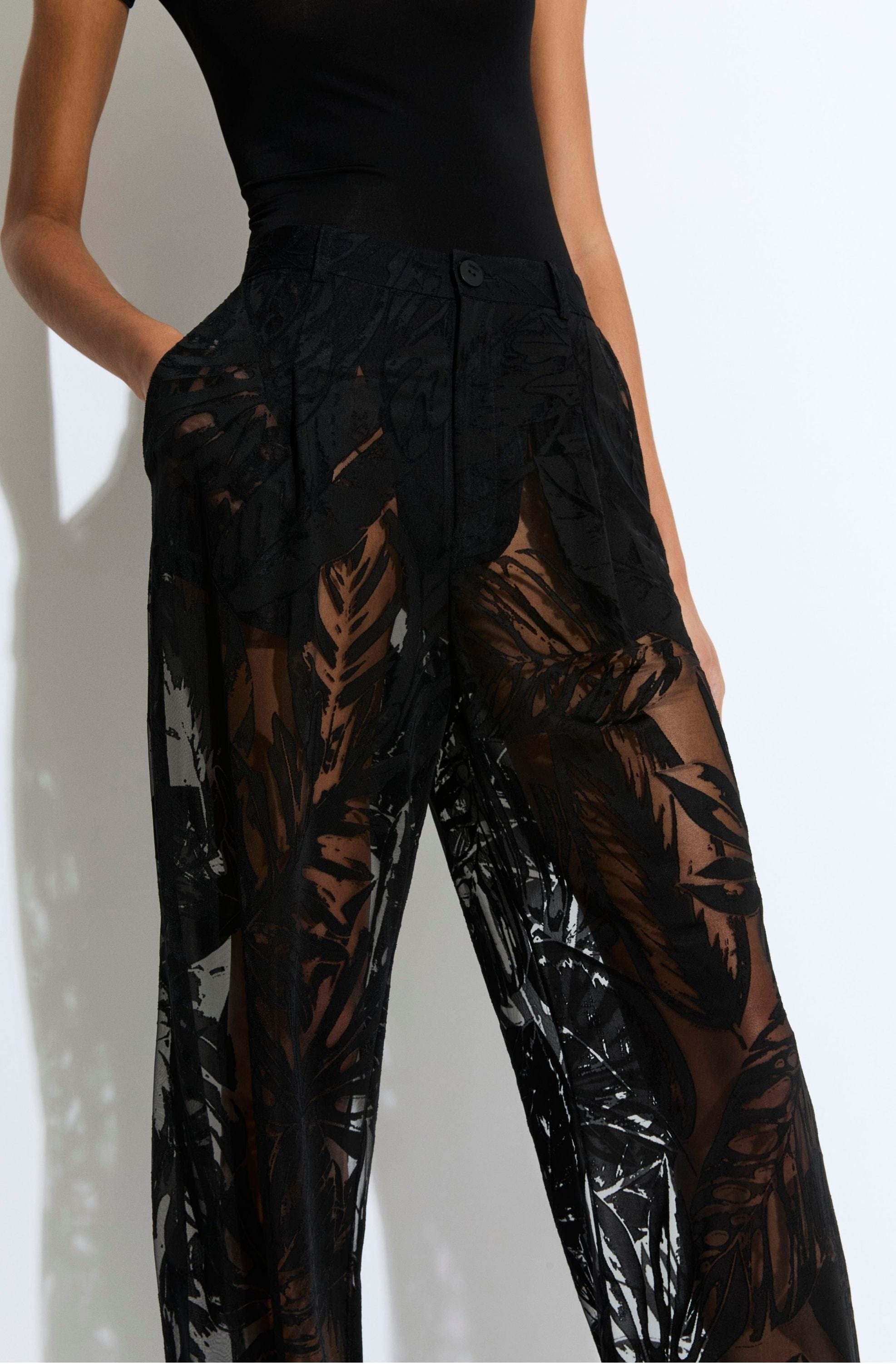 Burnout Jersey Relaxed Pleated Pant - 4