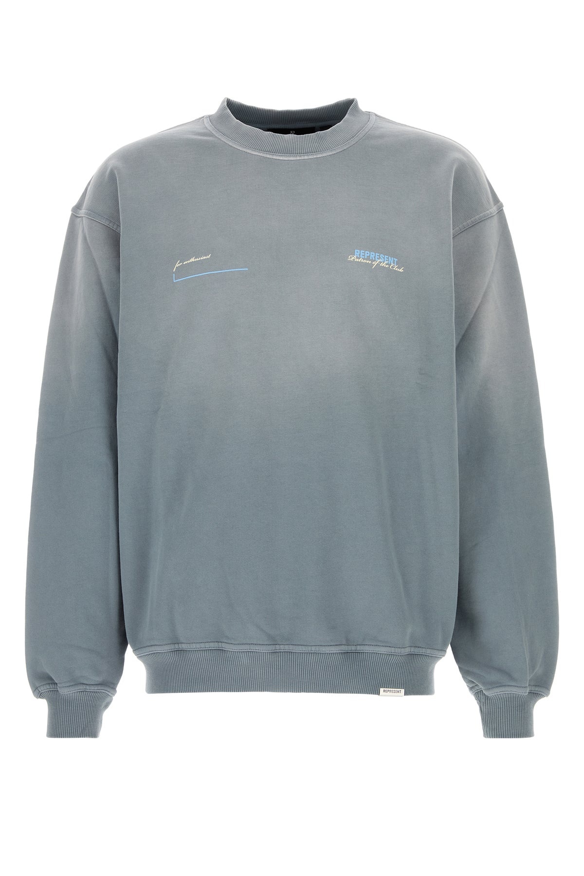 Powder blue cotton sweatshirt - 1