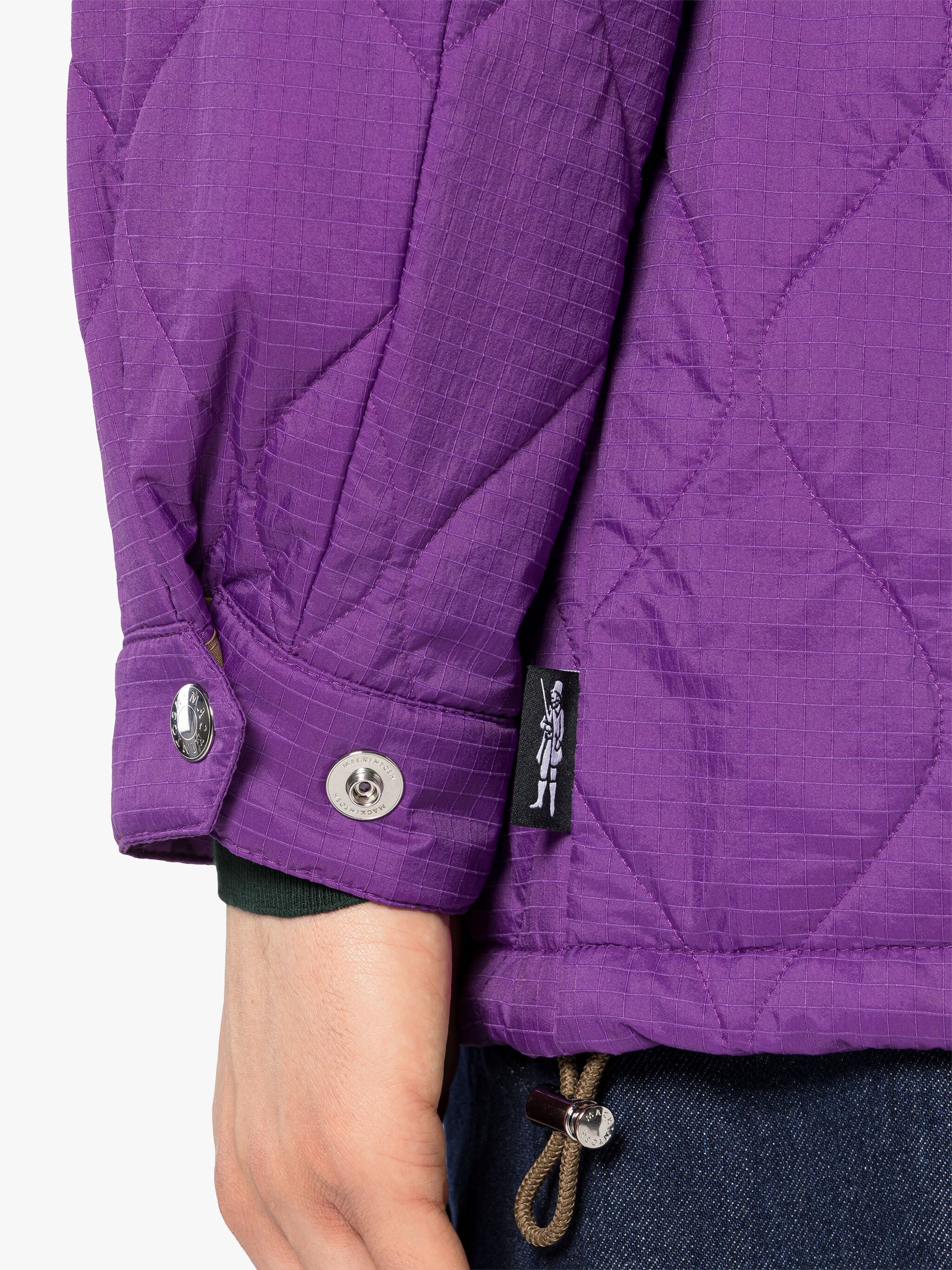 TEEMING PURPLE NYLON QUILTED COACH JACKET - 5