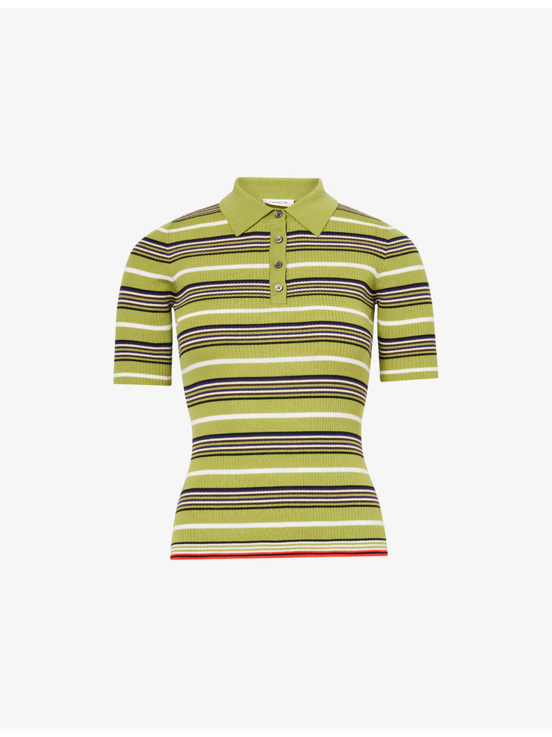 Janis Striped Wool Polo Top 1