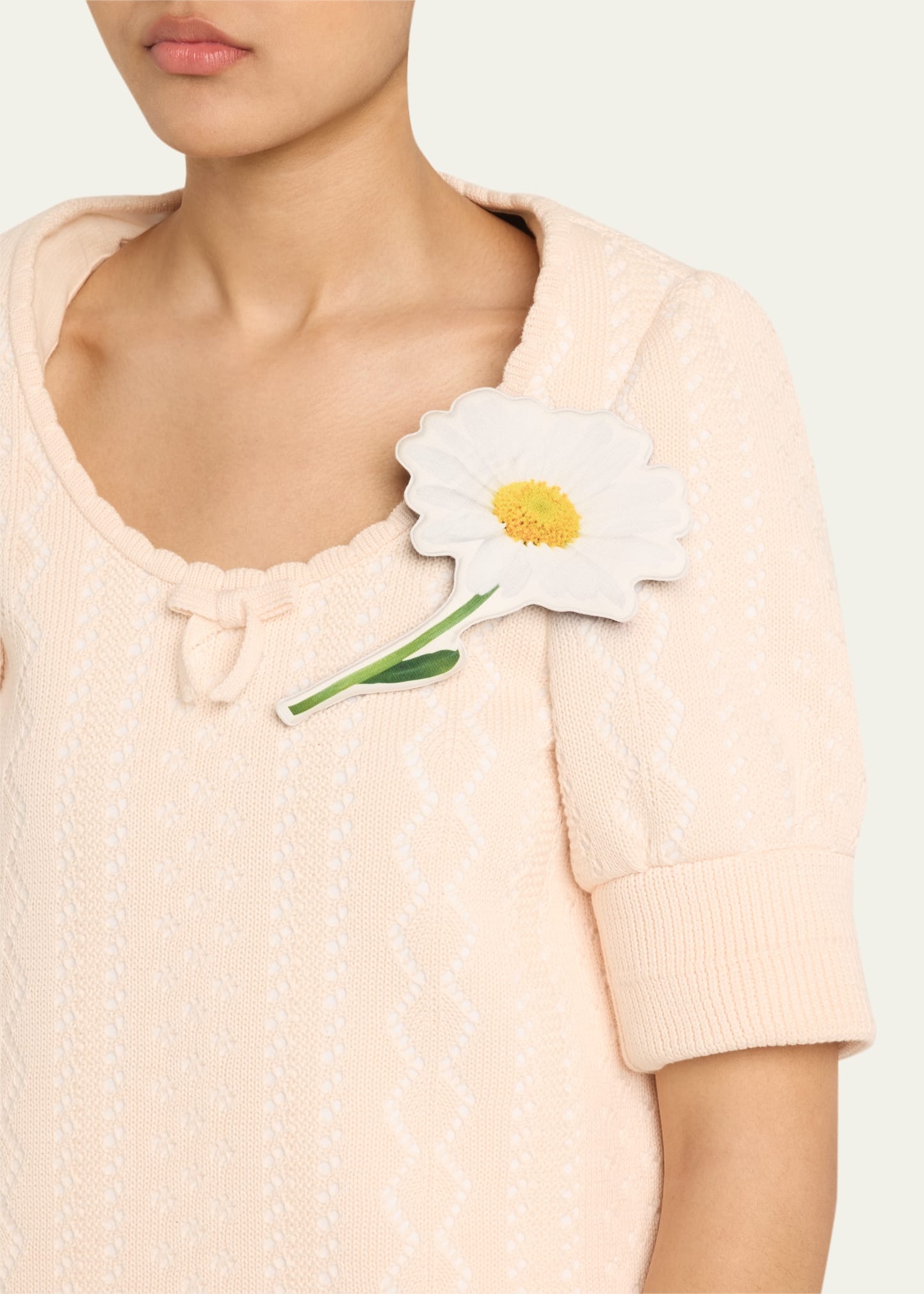 Floral Brooch Oversized Top - 5