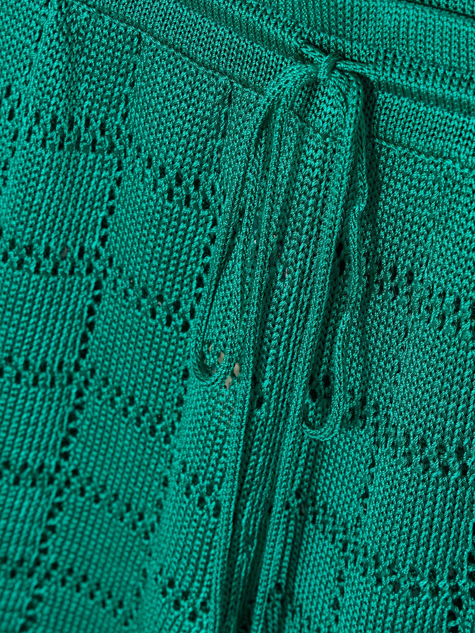 Crocheted wide-leg pants Green - 5