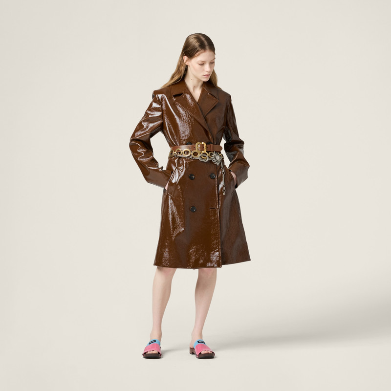Miu Miu Double-breasted naplak coat outlook