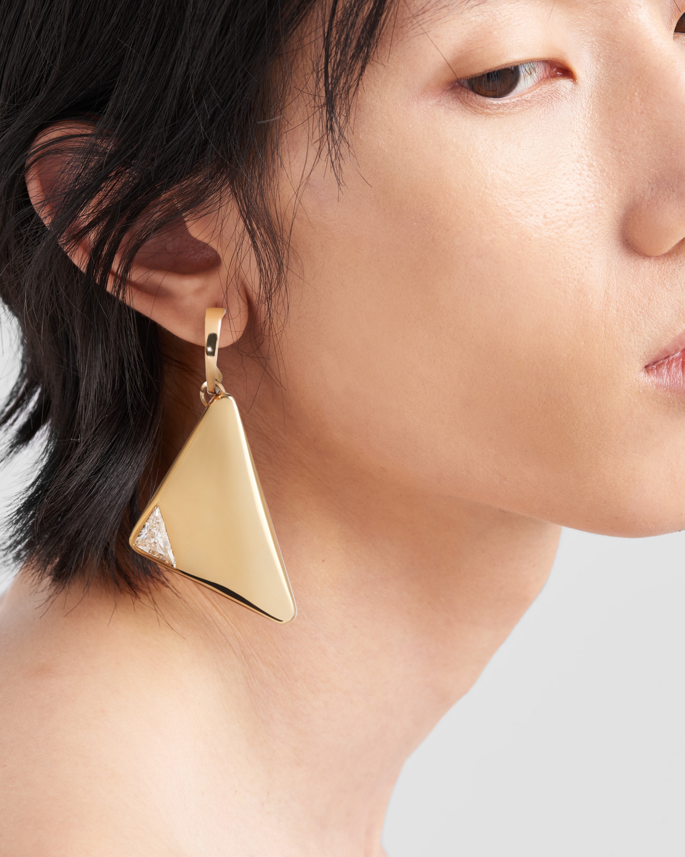 Eternal Gold single pendant earring in yellow gold and laboratory-grown diamonds - 5