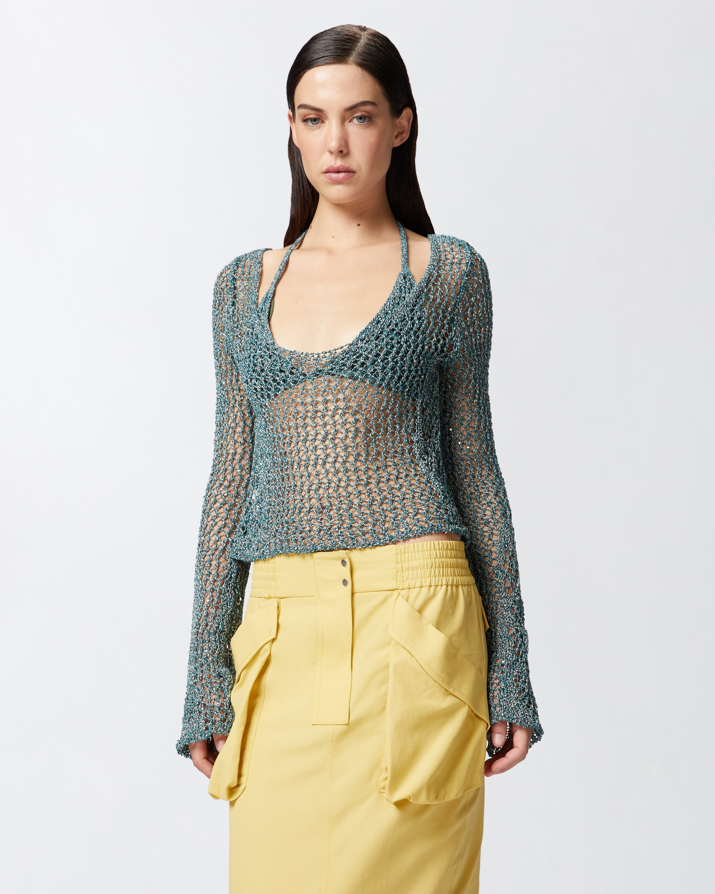 MESH SWEATER WITH BIKINI - 2