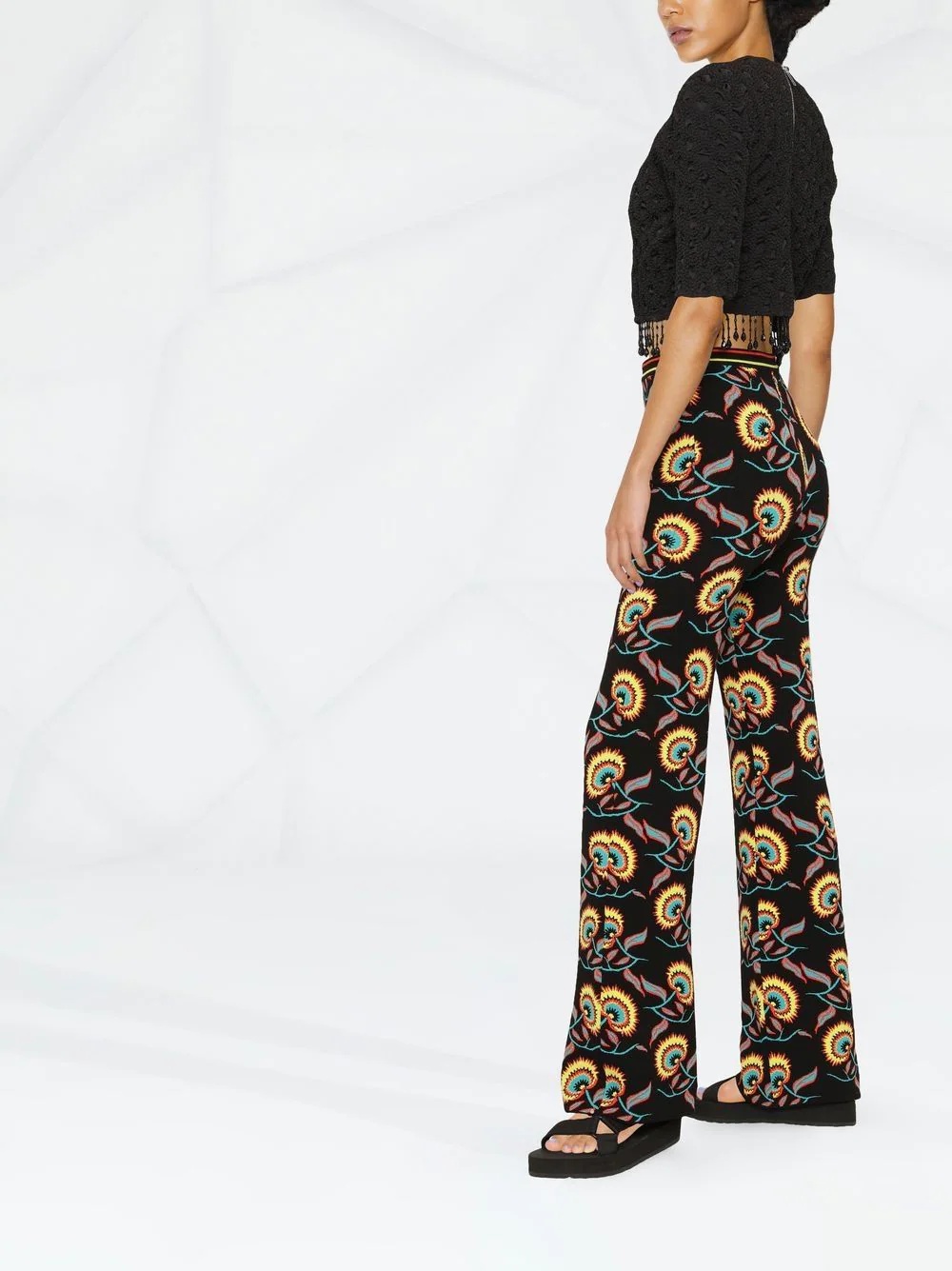 floral-print trousers - 3