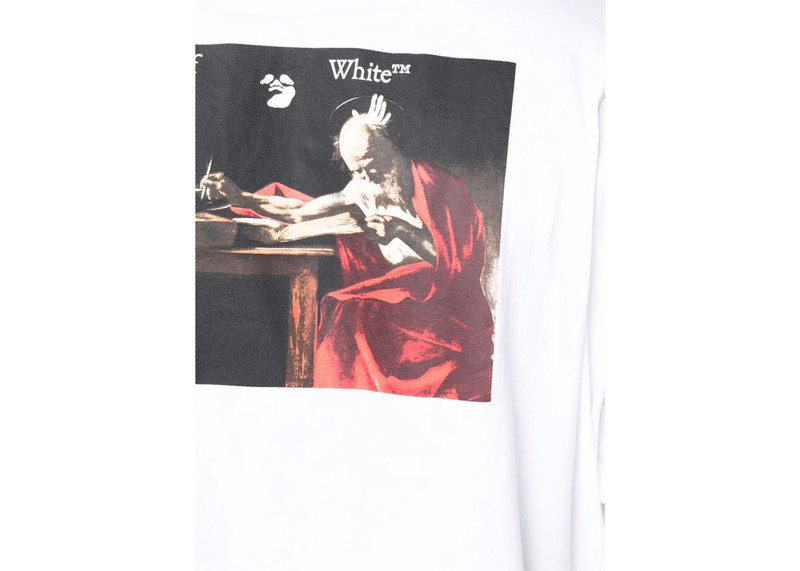 Off-White OFF-WHITE Drowning Man Logo Caravaggio St. Jerome Writing Painting Oversized T-Shirt White/Multi outlook