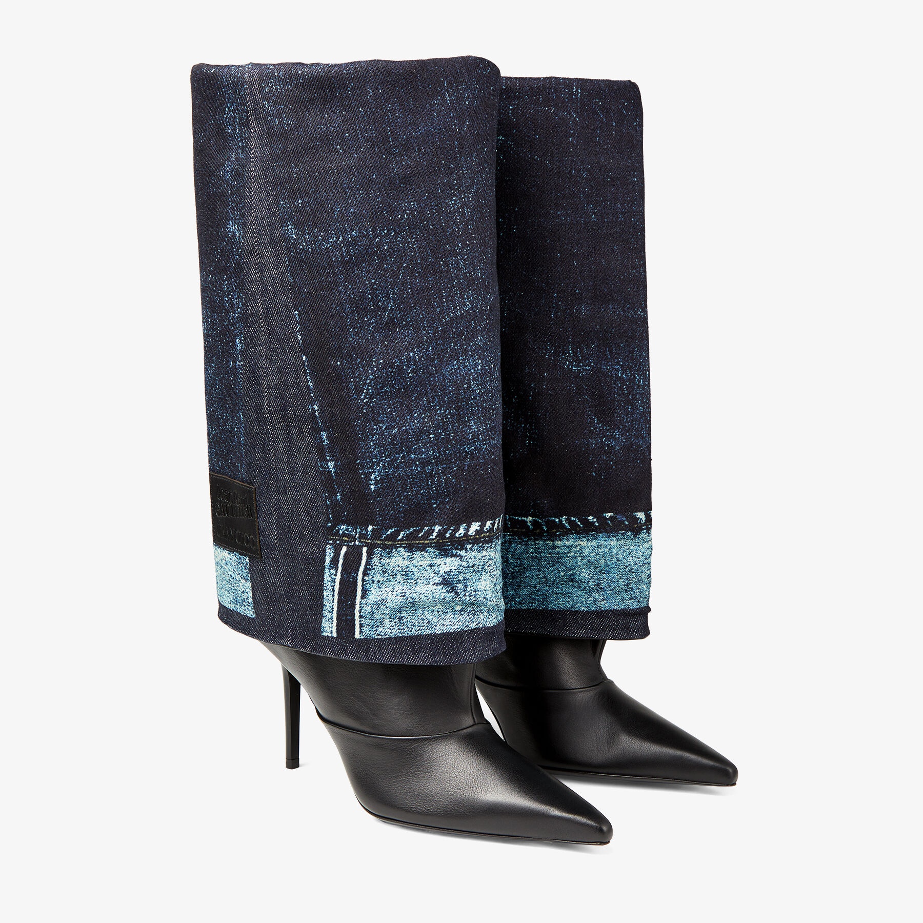 Jimmy Choo / Jean Paul Gaultier Cuff Over The Knee Boot 90
Black Calf Leather Over-The-Knee Boots wi - 3