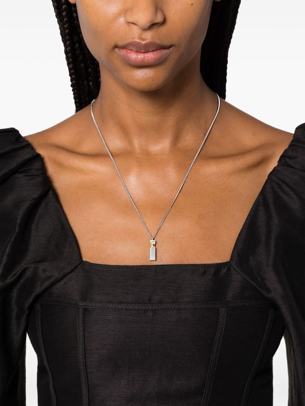 Mined Cube-pendant Black Diamond necklace - 2