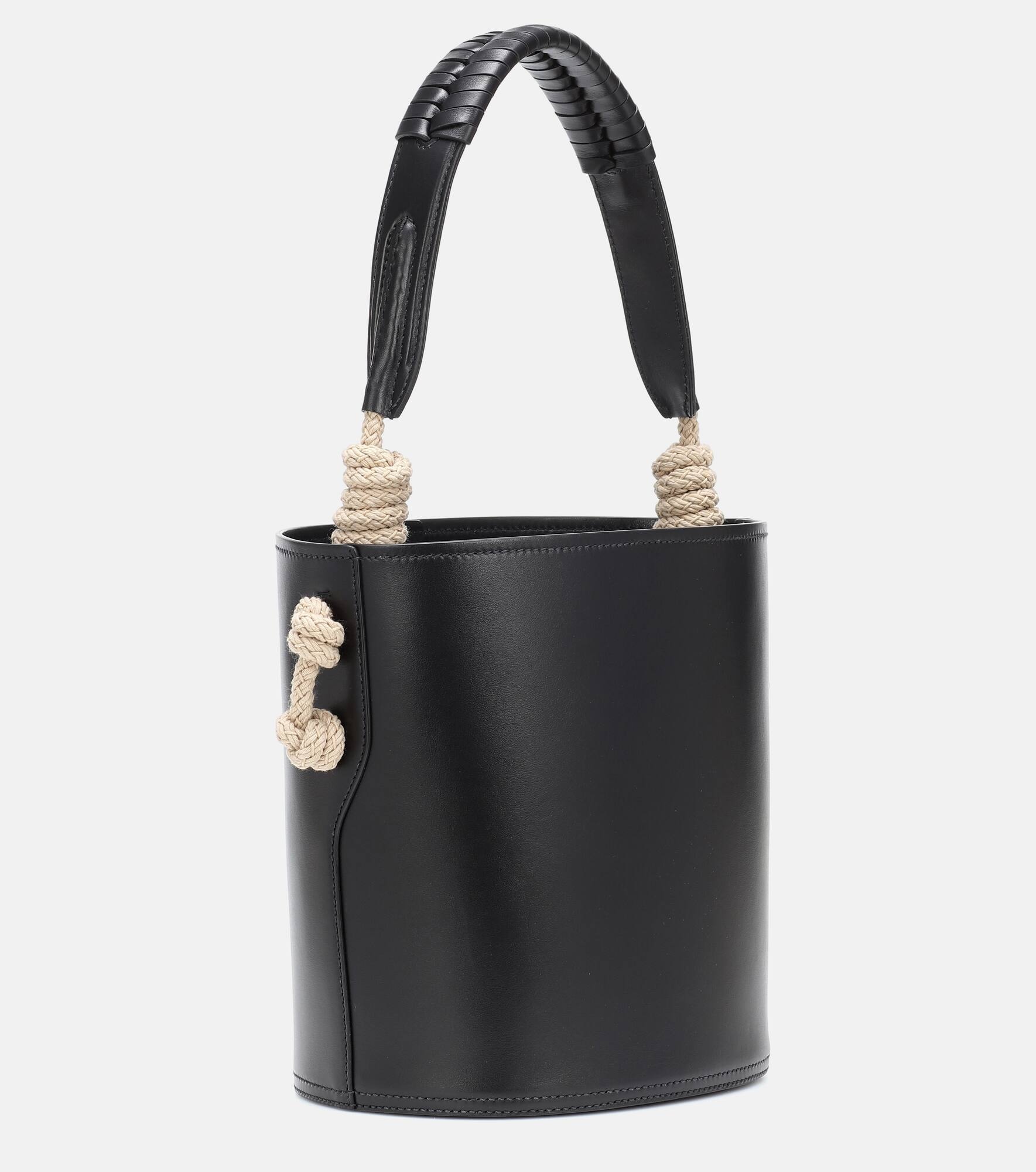 Tambour leather bucket bag - 4