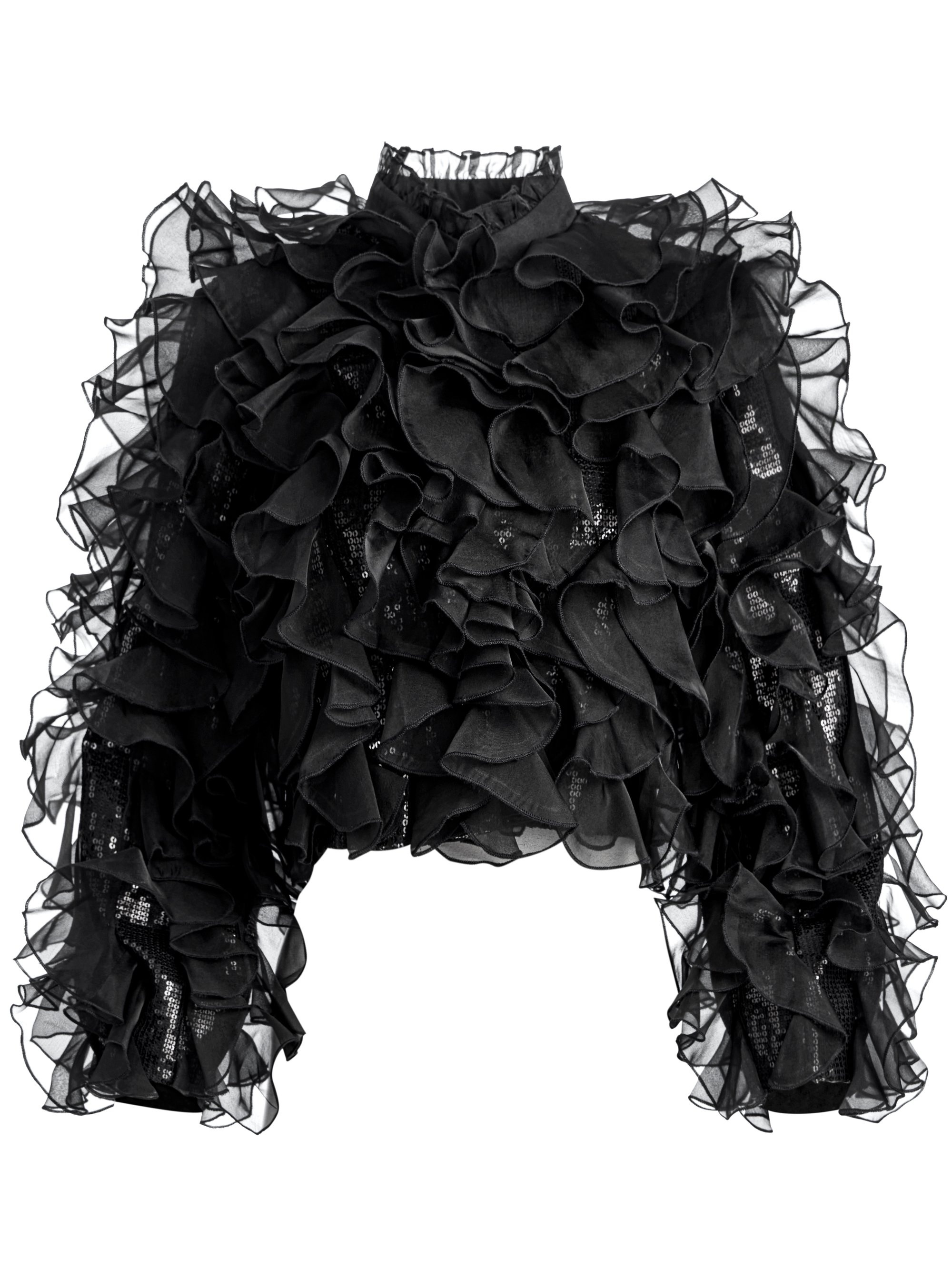 BRITTON RUFFLED CROPPED JACKET - 1