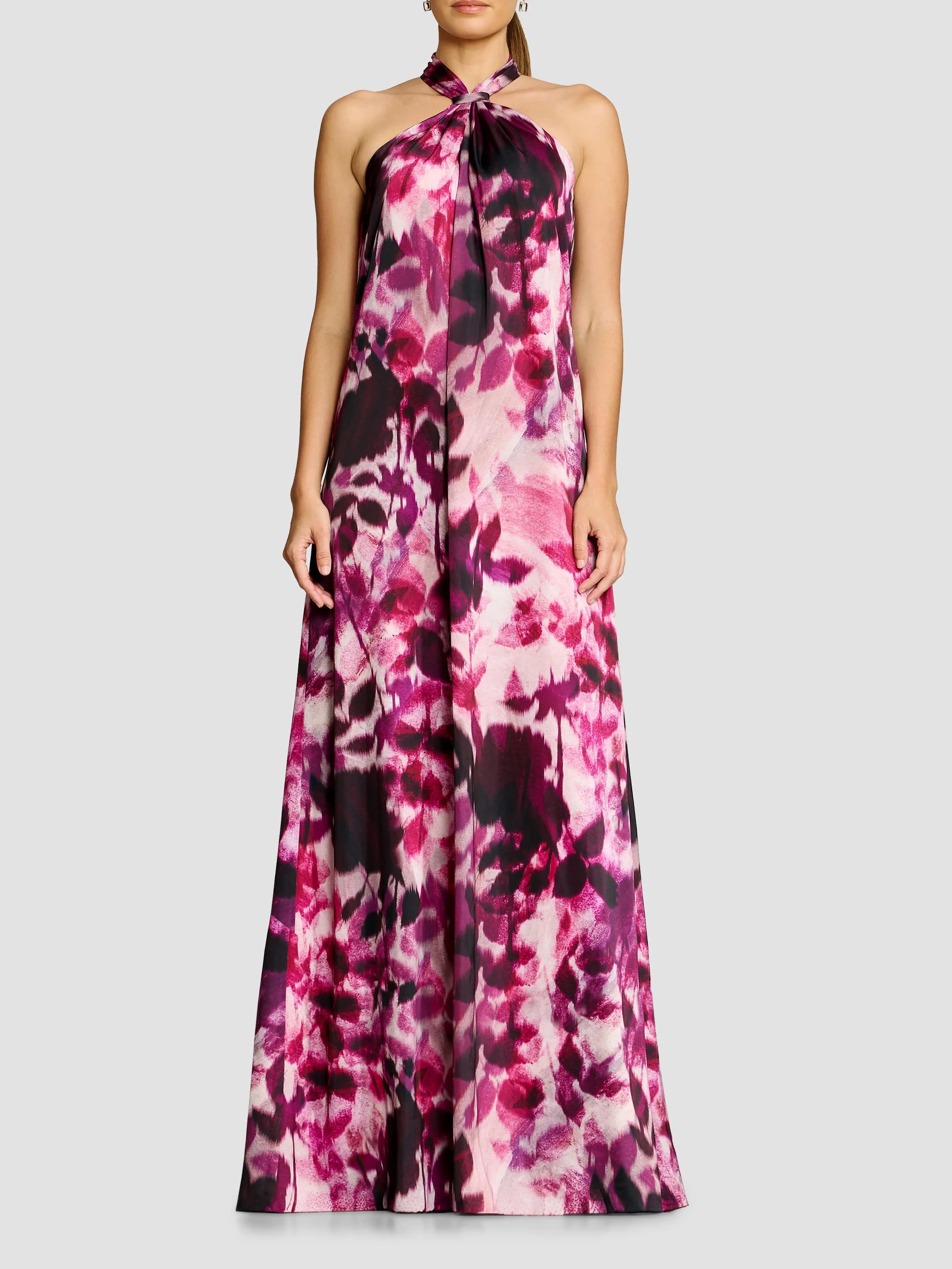 Women's Maven Halterneck Maxi Dress - Dark Magenta Multi - 1