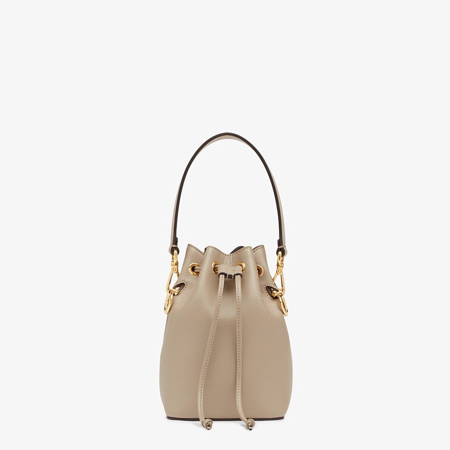 Beige leather mini-bag - 1