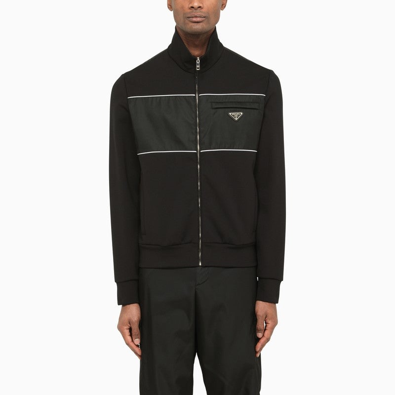 Prada Black Sweatshirt With Zip - 1