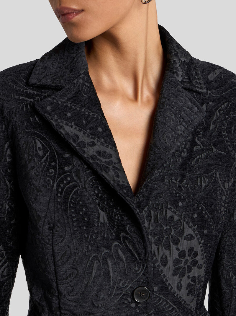 SINGLE-BREASTED CHENILLE JACQUARD JACKET WITH FLORAL PAISLEY MOTIF 2