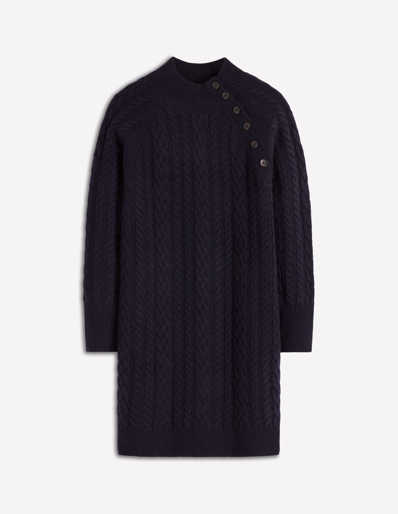 Amara Short Cable Dress-Navy - 1