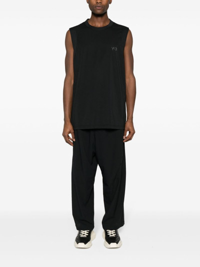 Y-3 logo-printed cotton-blend top outlook