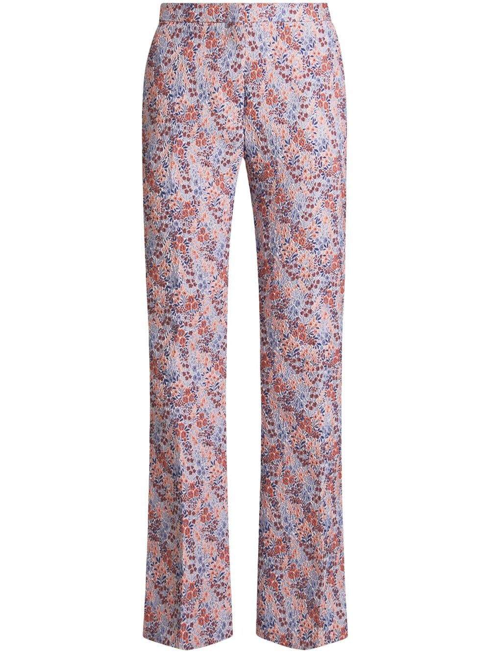 floral-jacquard trousers - 1