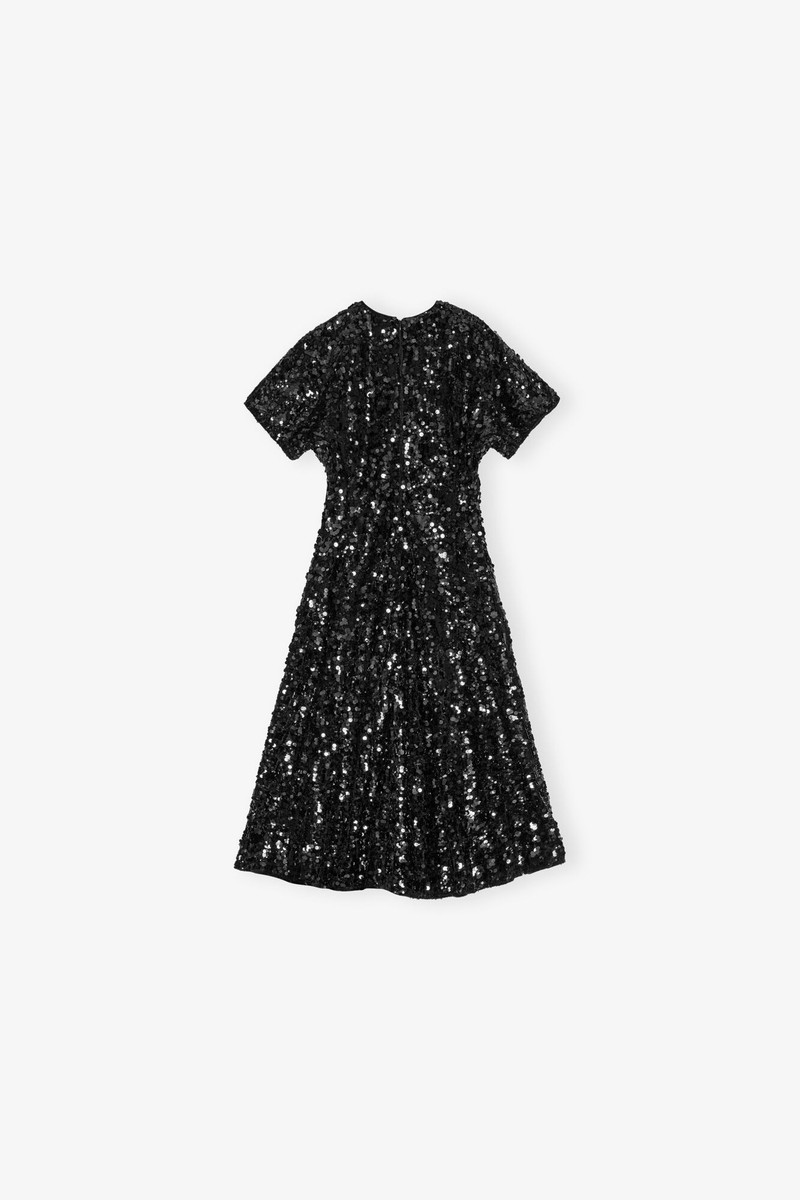 BLACK VELVET SEQUINS LONG DRESS 6