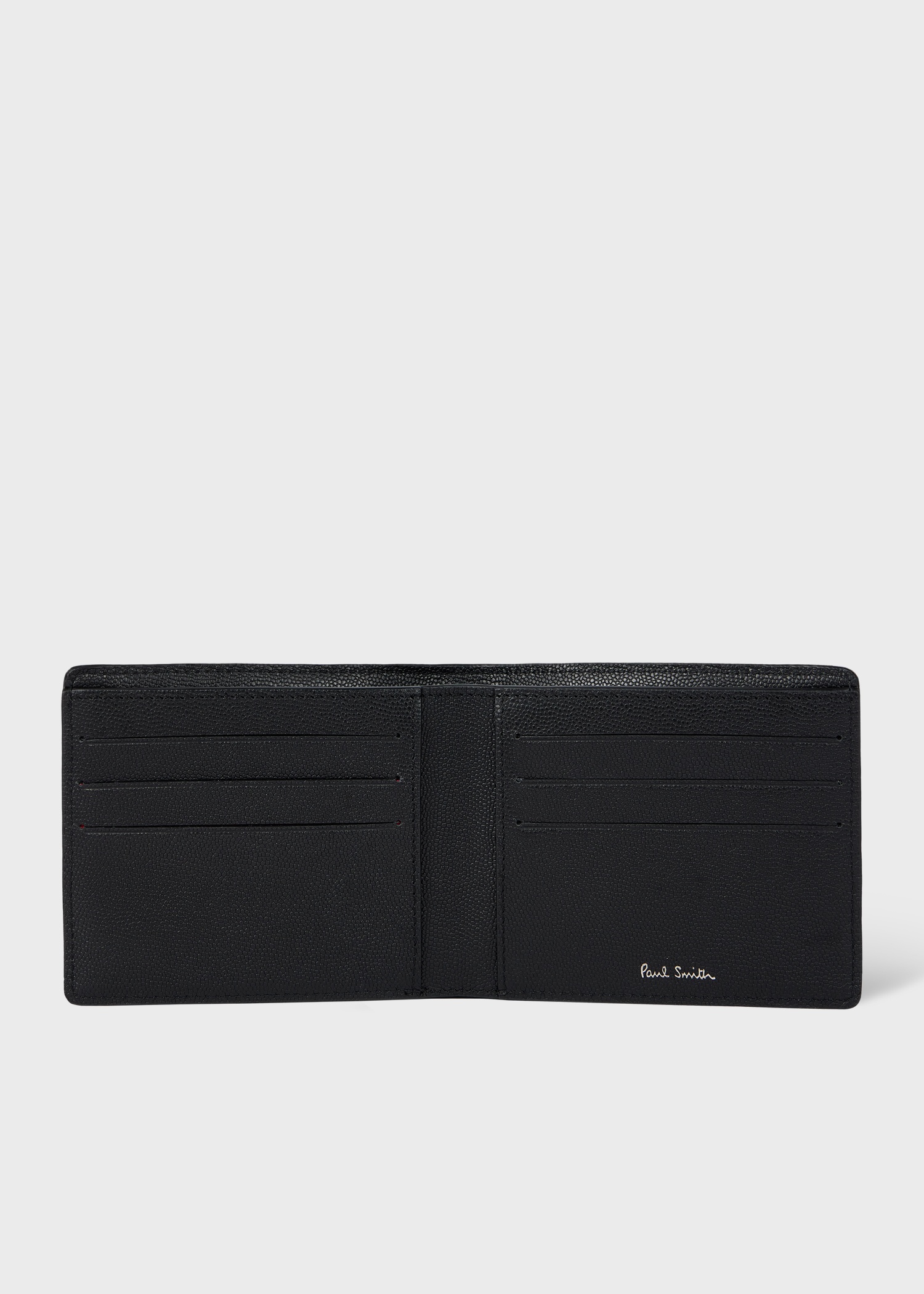 Black Pebble-Grain Leather 'Zebra' Billfold Wallet - 2