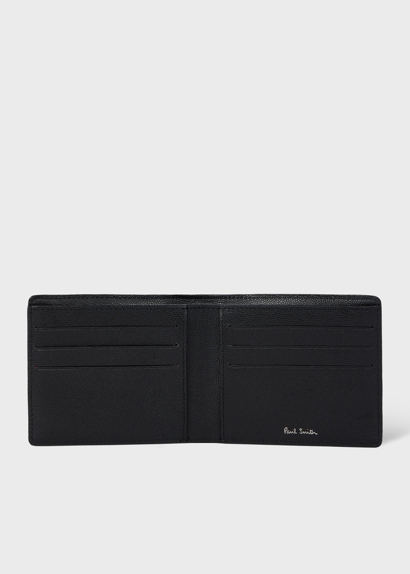 Paul Smith Black Pebble-Grain Leather 'Zebra' Billfold Wallet outlook