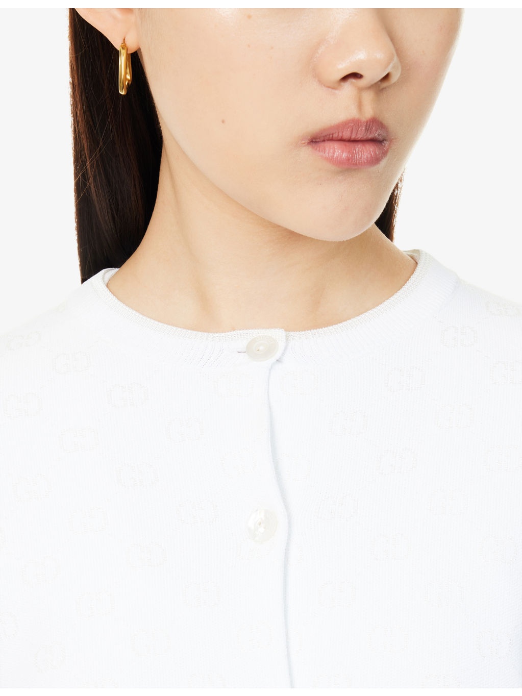 Monogram Round-Neck Knitted Cardigan - 5