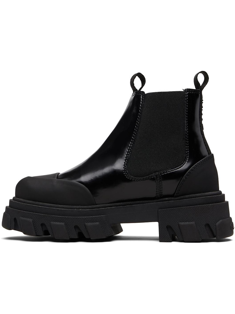 GANNI Black Cleated Low Chelsea Boots outlook