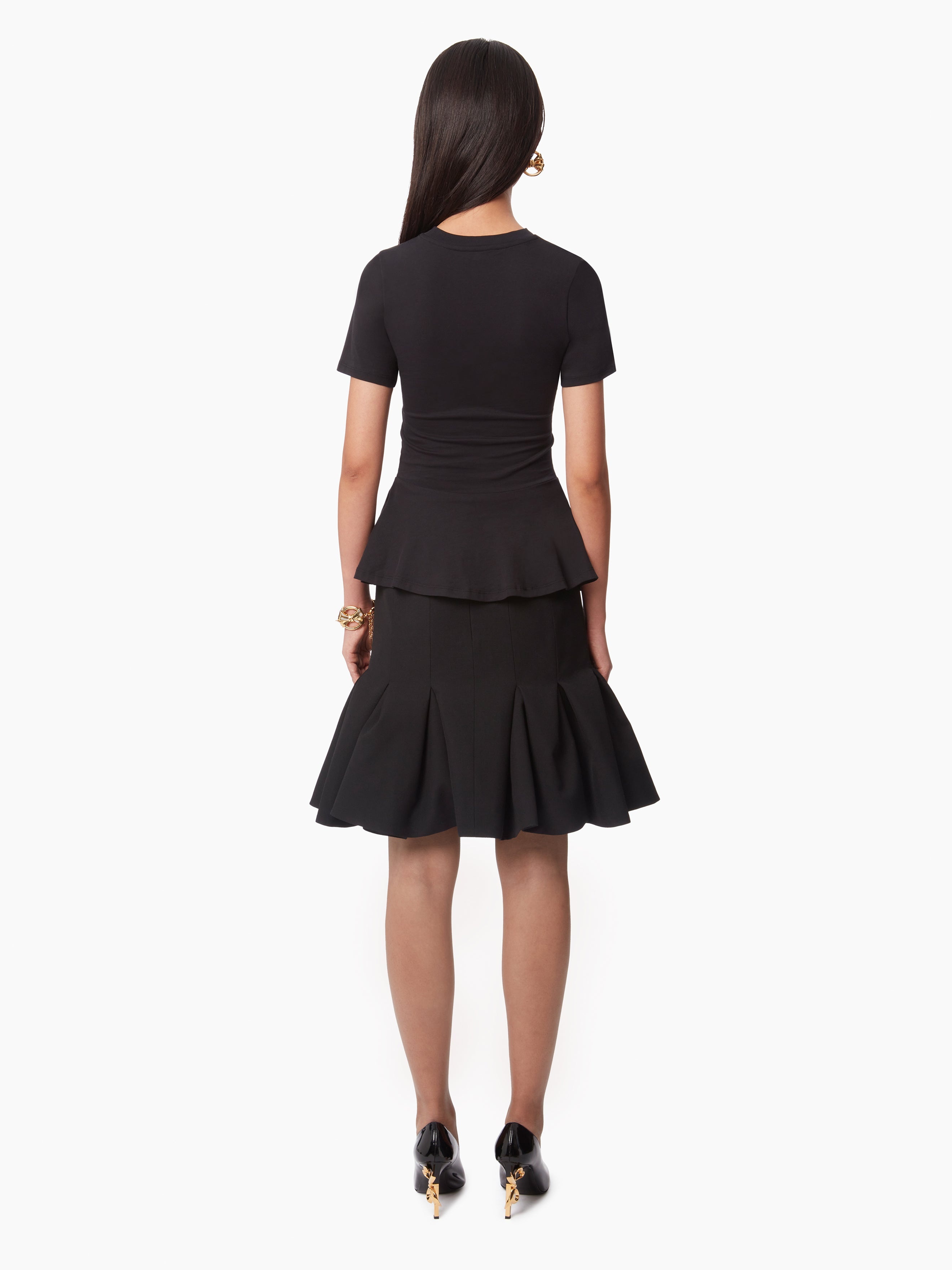 PEPLUM T-SHIRT WITH BOW DETAIL - 4