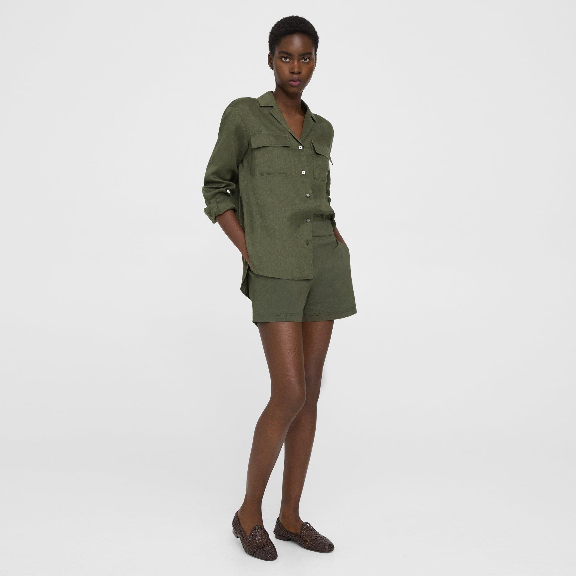 Oversized Patch Pocket Shirt in Relaxed Linen - 3