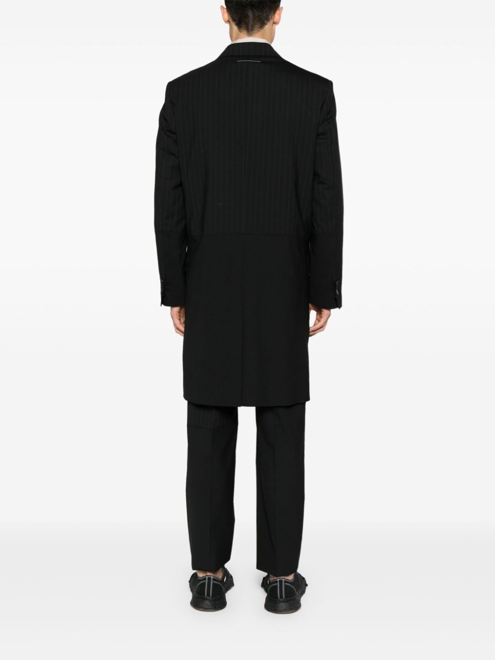 panelled single-breasted coat - 4