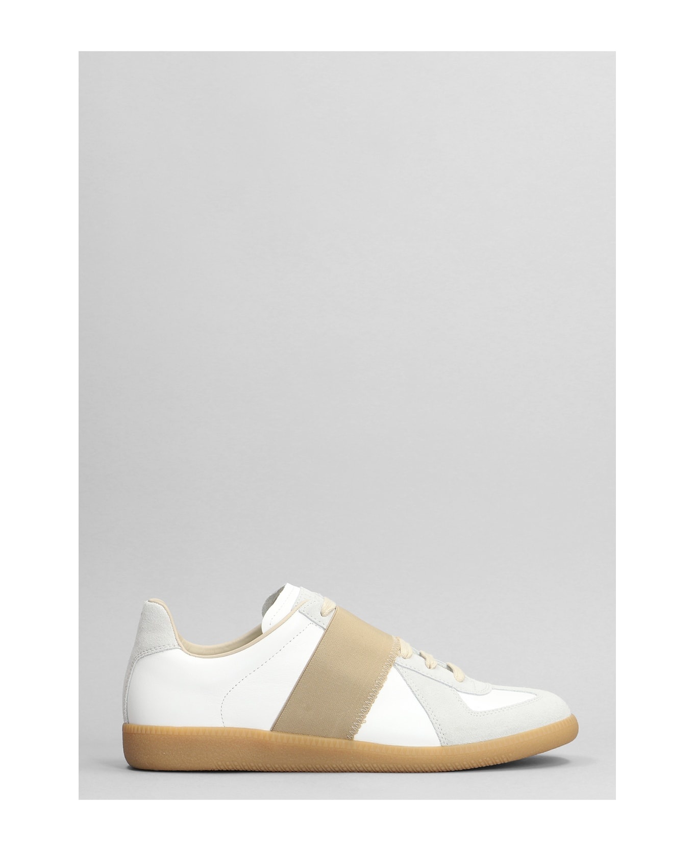 Replica Sneakers In White Suede And Leather - 1