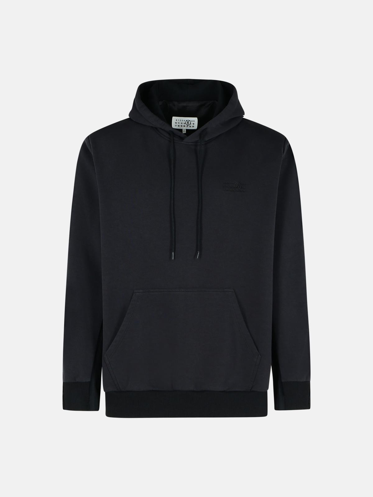 BLACK COTTON BLEND SWEATSHIRT - 1
