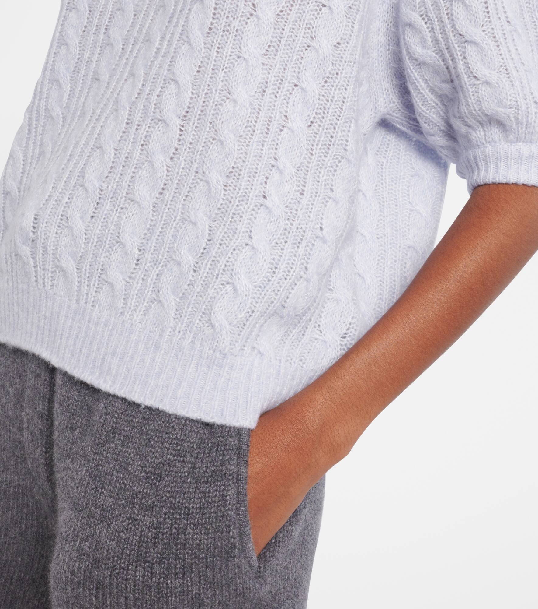 Kenzie cable-knit cashmere and silk sweater - 5