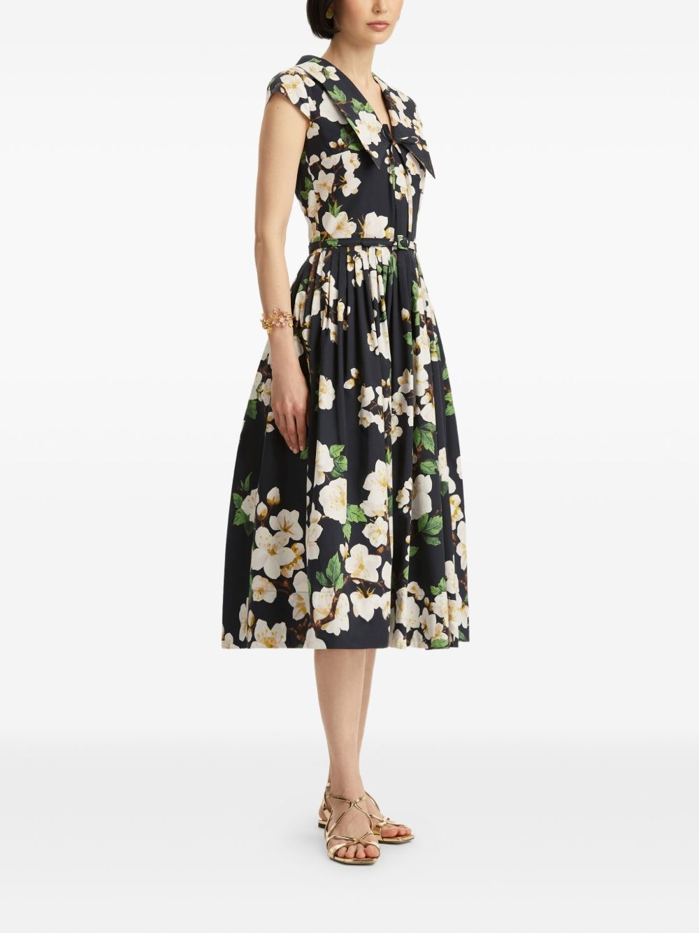 printed poplin dress - 3