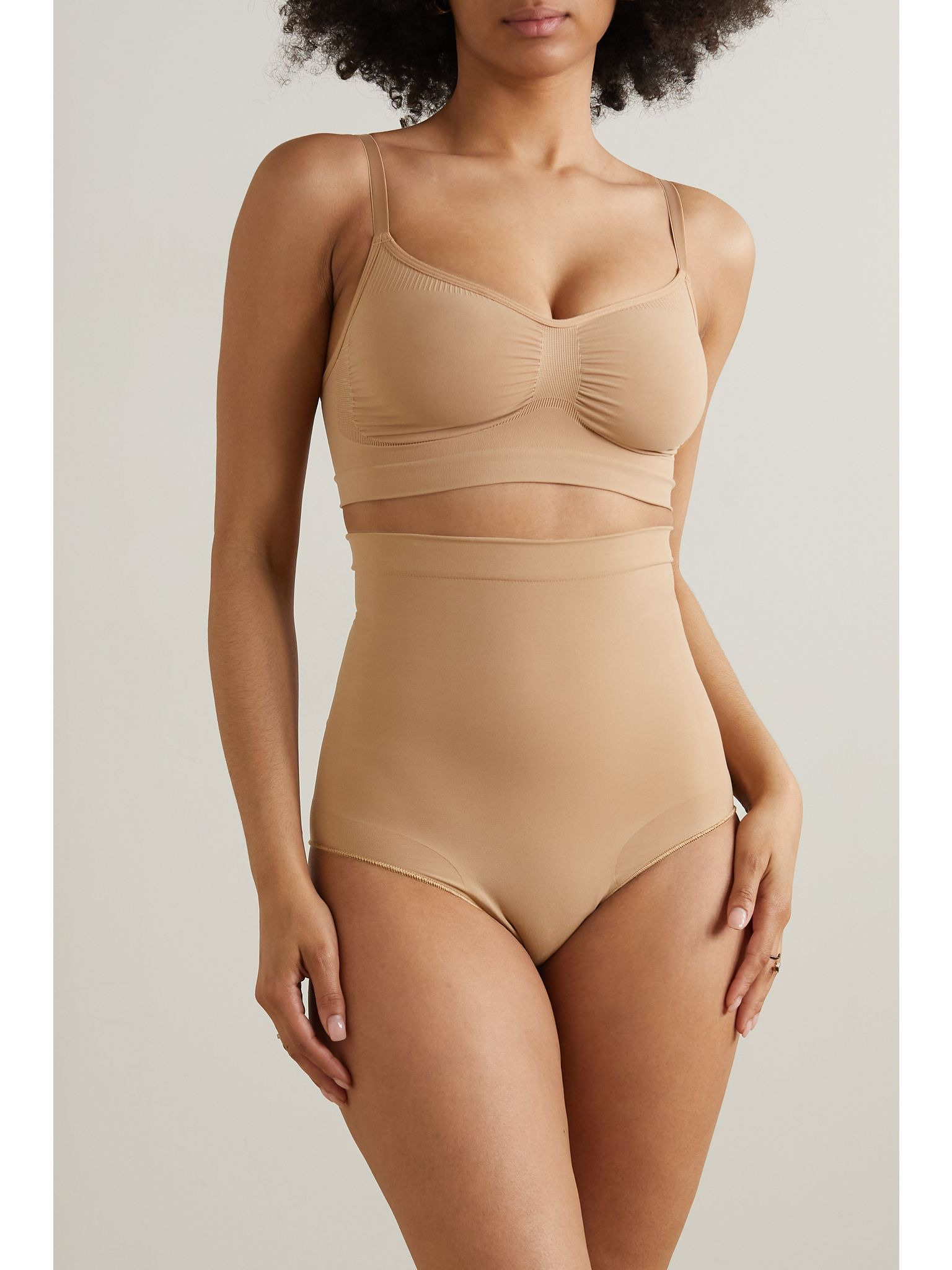 Seamless Sculpt High Waist Brief - Ochre Beige - 2