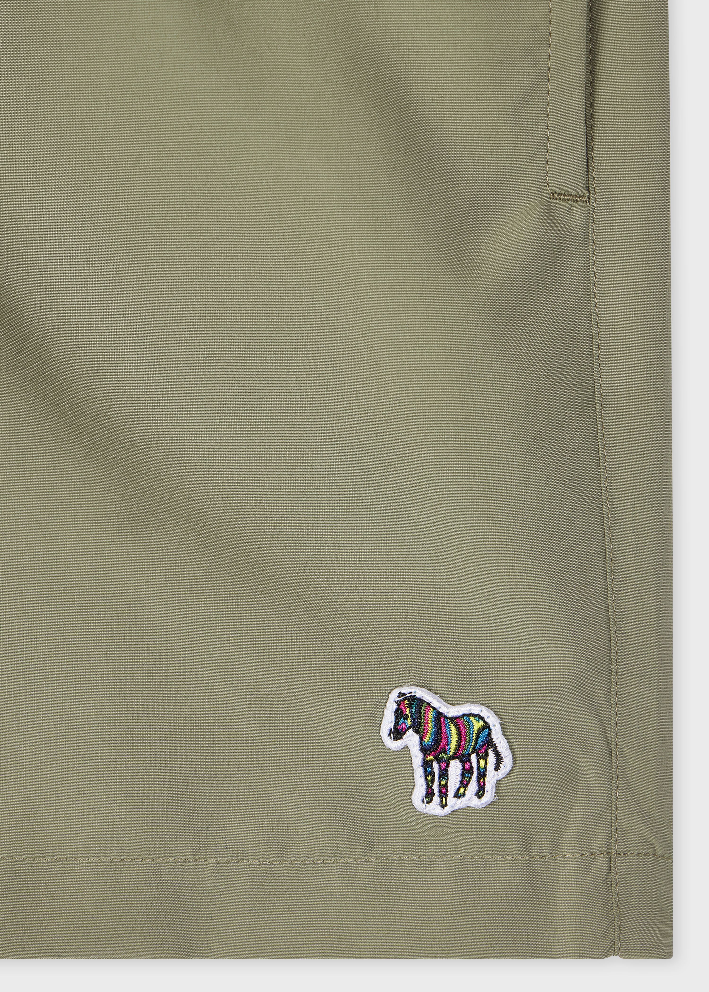 Washed Khaki Zebra Logo Swim Shorts - 2