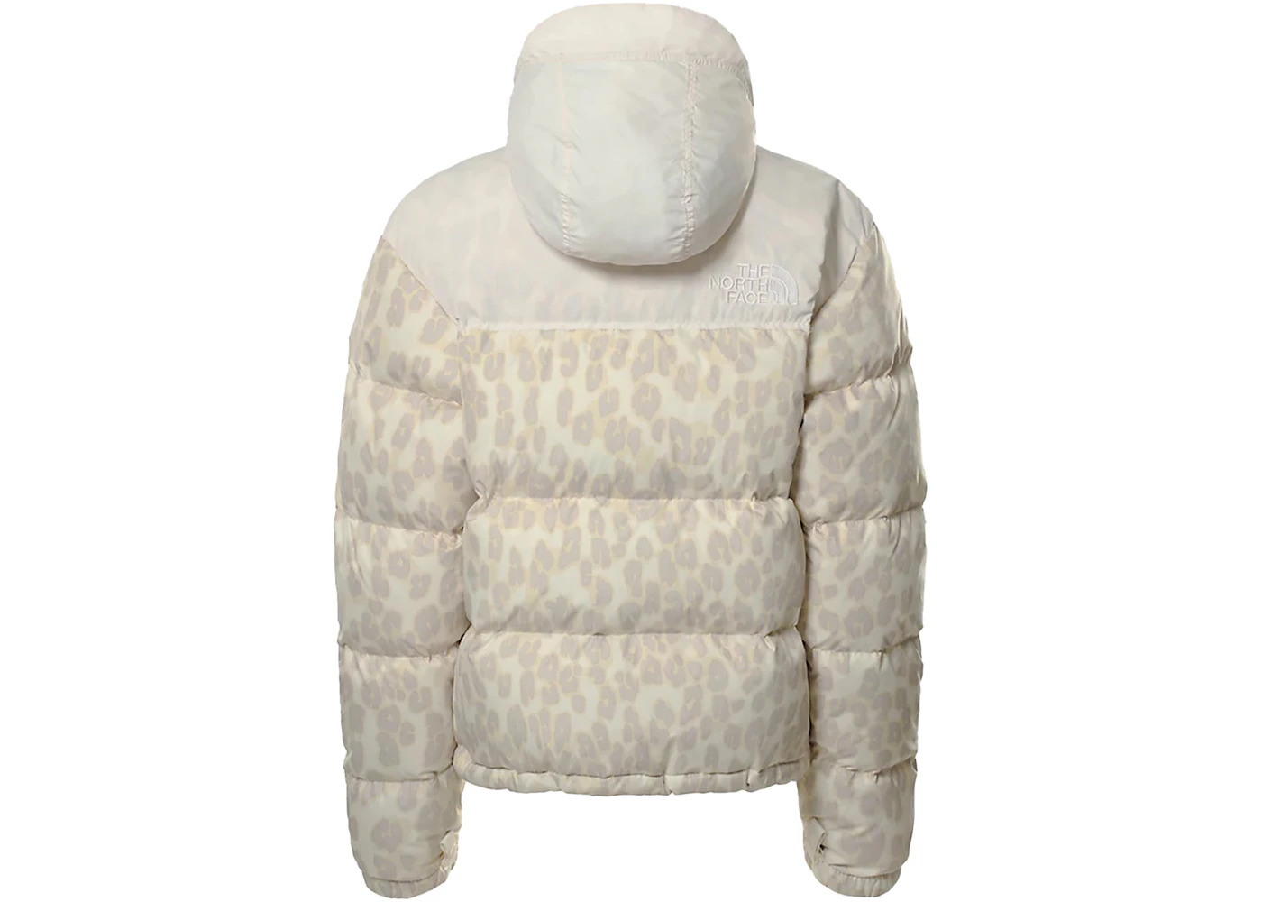 The North Face Womens 1996 Printed Retro Nuptse 700 Fill Packable Jacket Silver Grey Leopard Print-G - 2