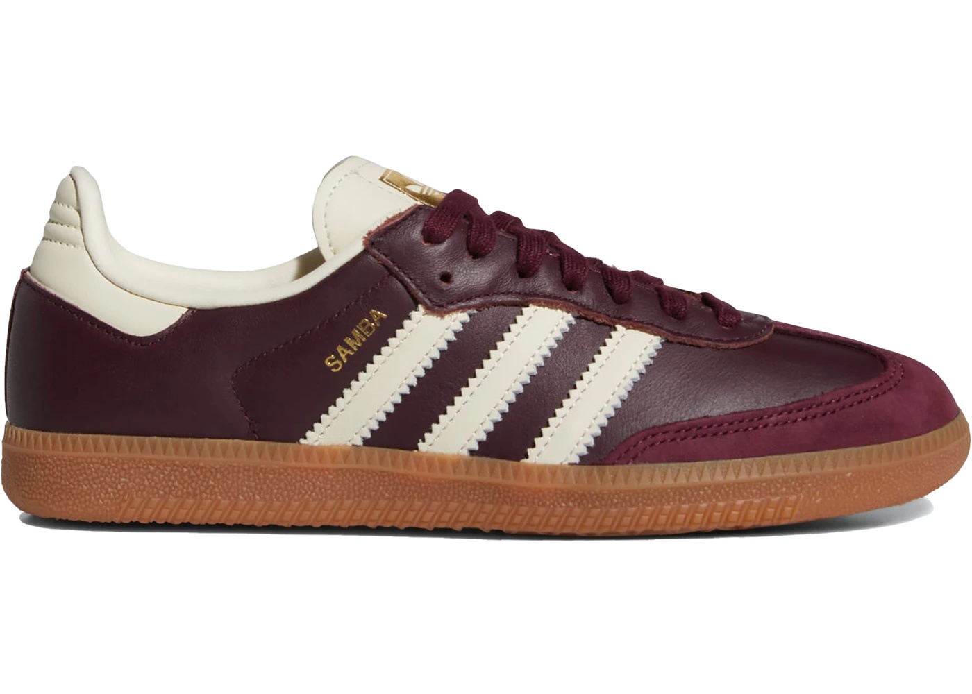 adidas Samba OG Maroon Gold Metallic (Women's) - 1
