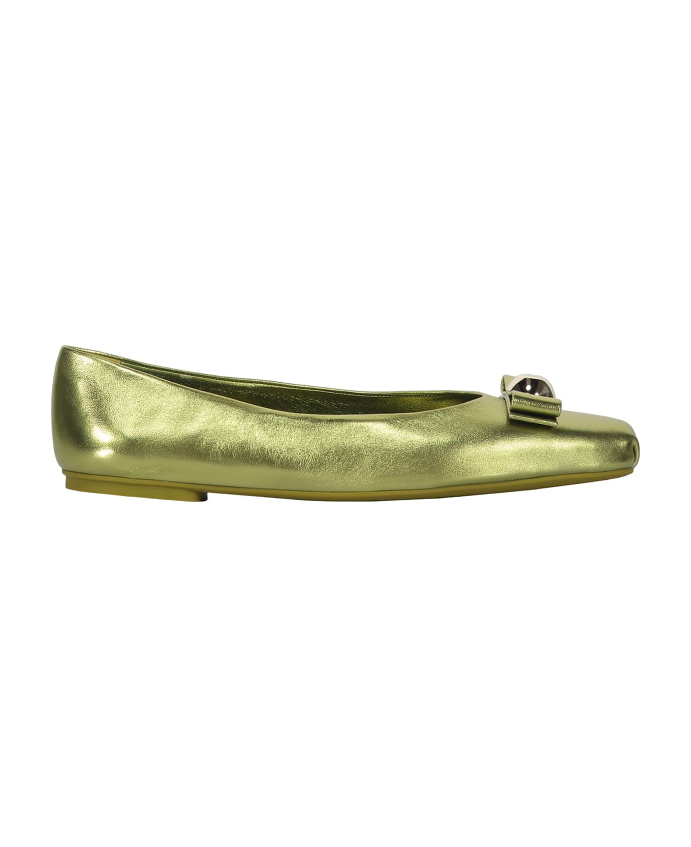 Leather Ballet Flats With Logo - 1