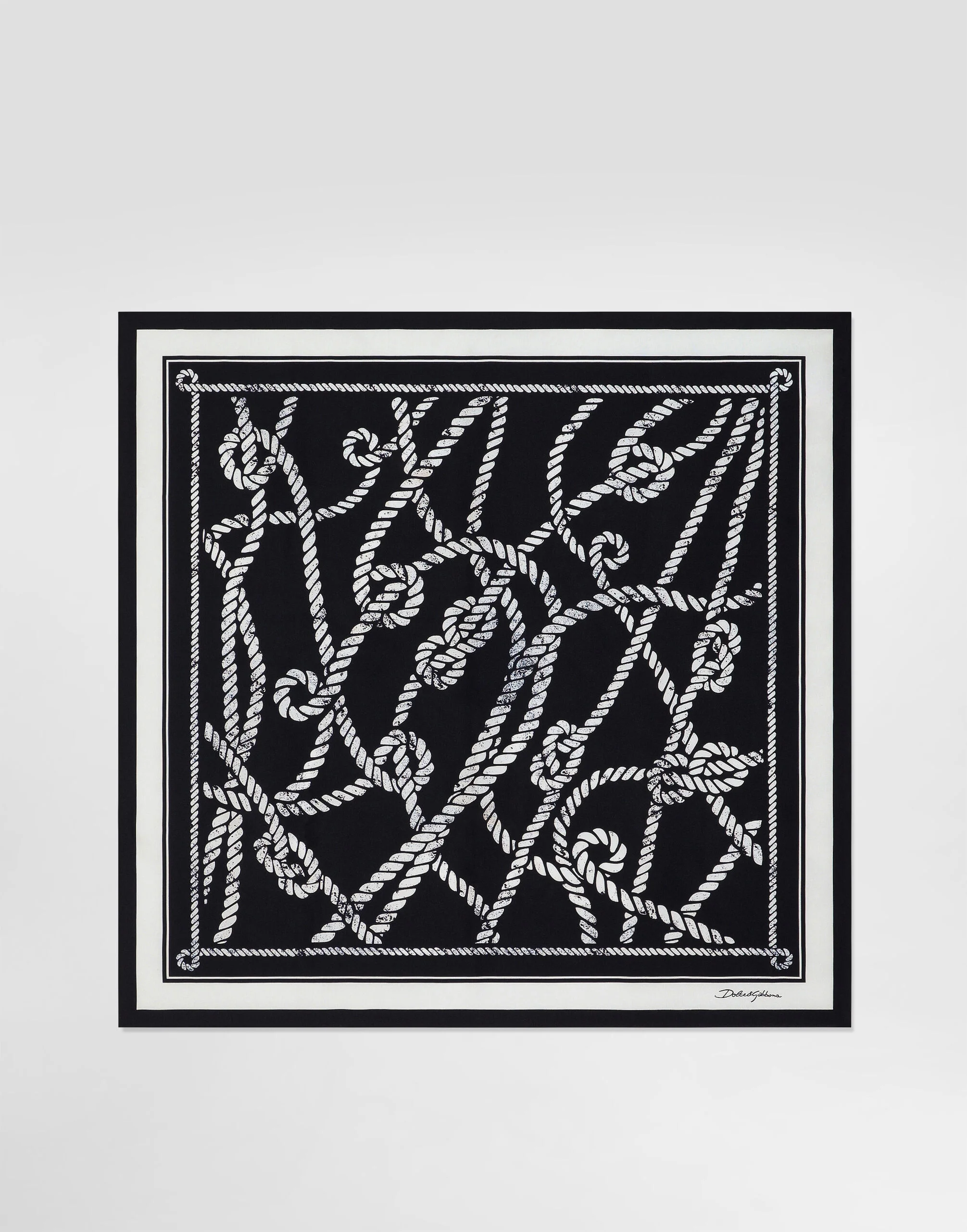 70x70 marina-print silk twill scarf - 1